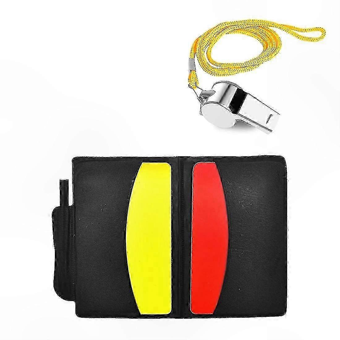 Referee Accessories Set: Red and Yellow Cards with Metal Whistle for Soccer Coaching