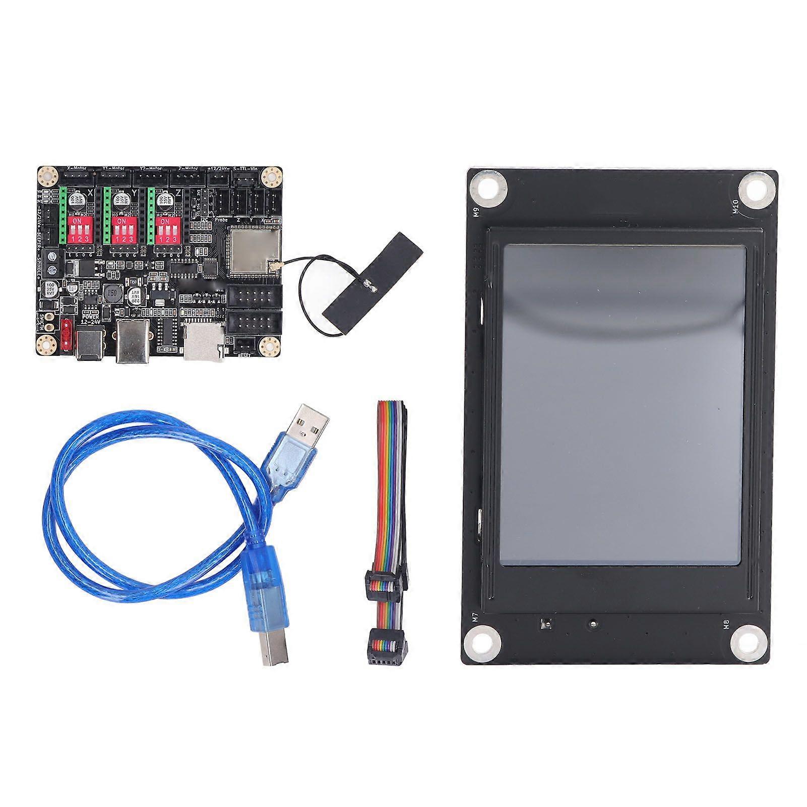 Engraving Machine Display Kit Desktop Engraver 2.4 Inch Touch Screen 32 Bit Processor Expandable Module Mainboard and Display Screen