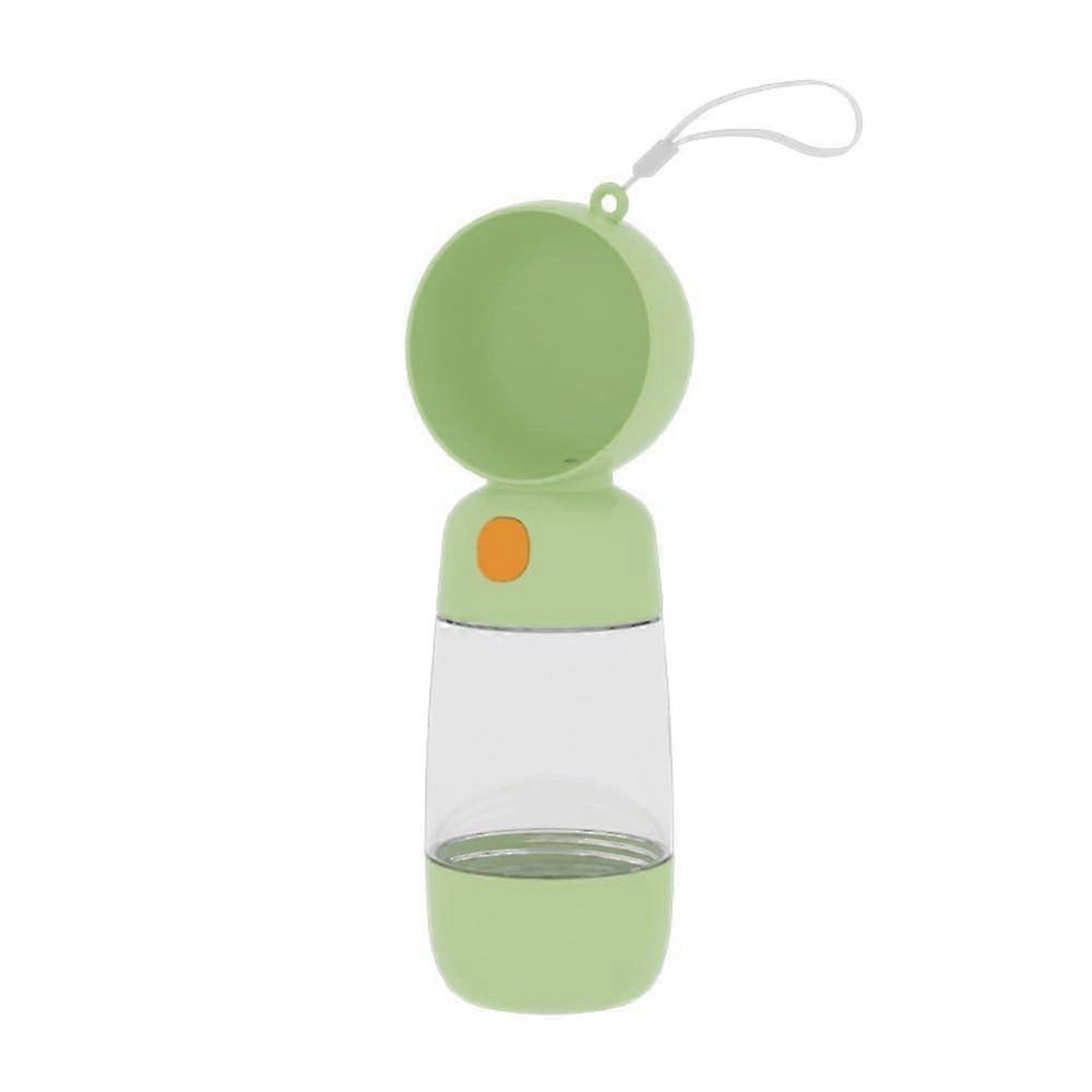Dog Water Bottle Portable With Food Container Removable Pet Water Dispenser Lanyard Green For Outdoor Travel Short Trip