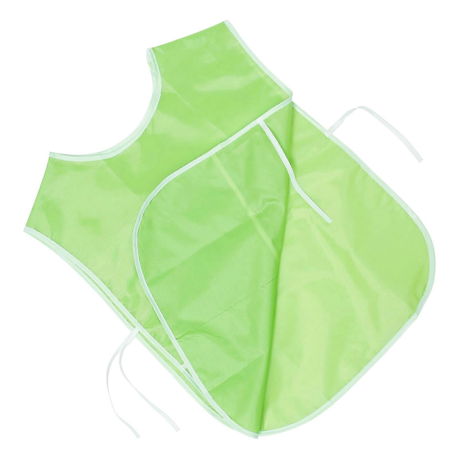 Children'S Bib 1Pc Pure Color Apron Ideal For Art Activities And Eating Green Waterproof Design 53X38X0.1Cm