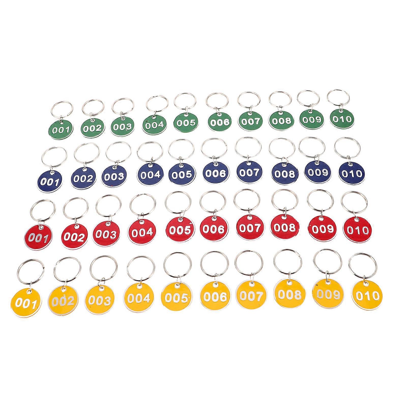 Sauna Hand Tags Numbered for Identification with 40Pcs Metal Key Rings