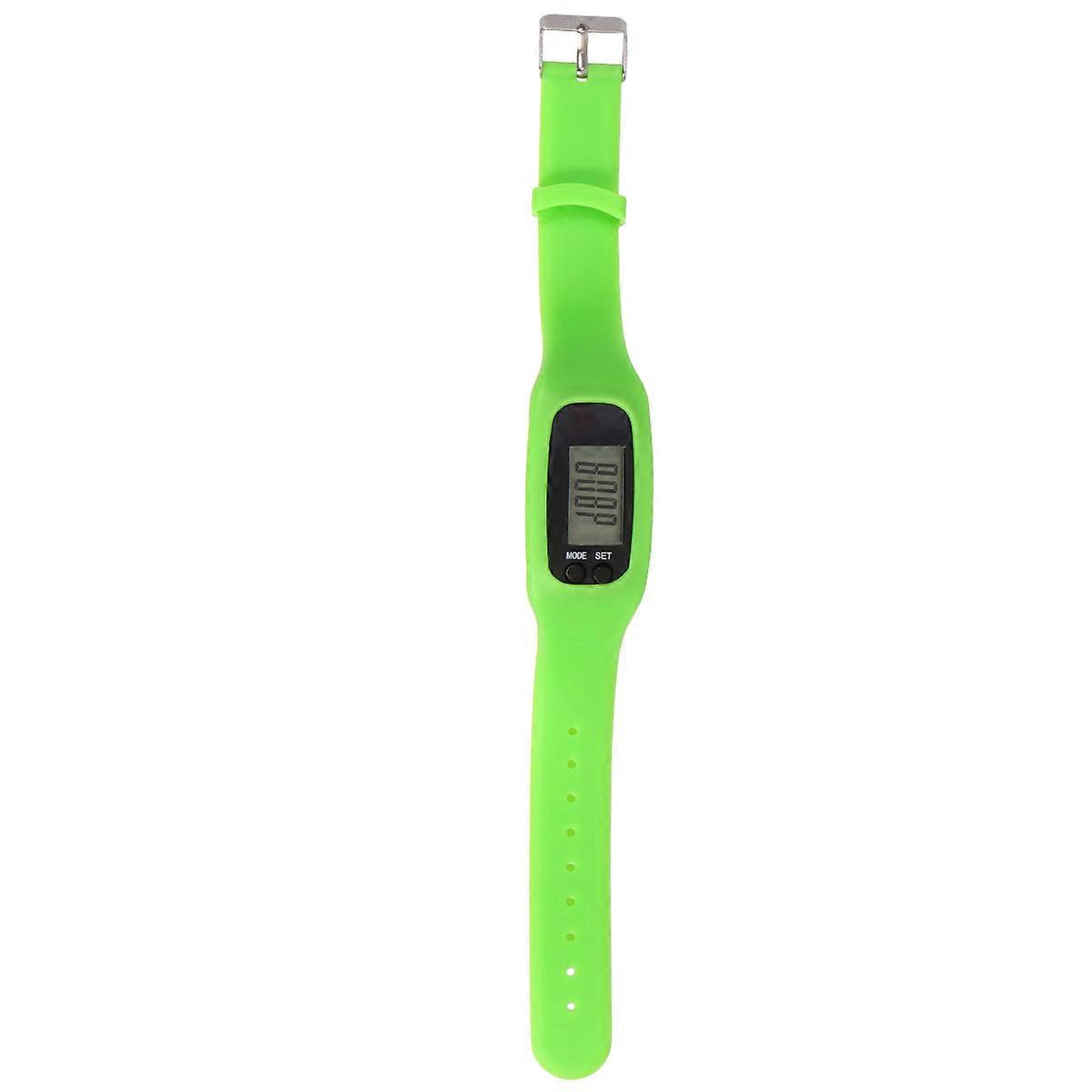 Smart Pedometer Sports Watch for Running with 1Pcs Silicone Band Green