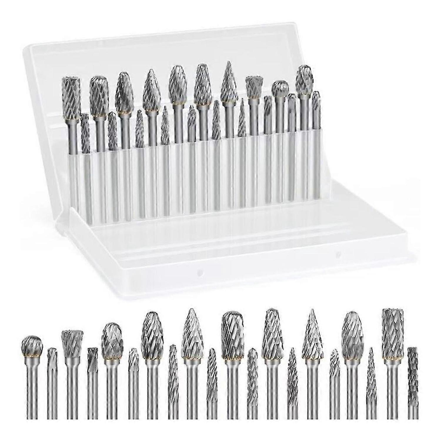 Carbide Burr Set 1/8 Inch Shank Die Grinder Rotary Tool Rasp Bits Accessories for Woodworking Drilli