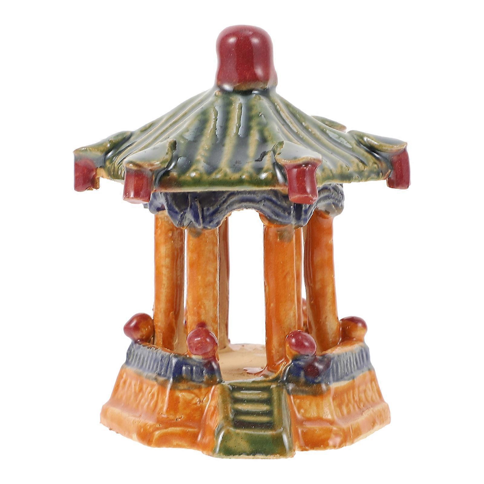 Ceramic Pavilion Ornament for Decoration Use 1Pcs Vivid Pavilion Statue