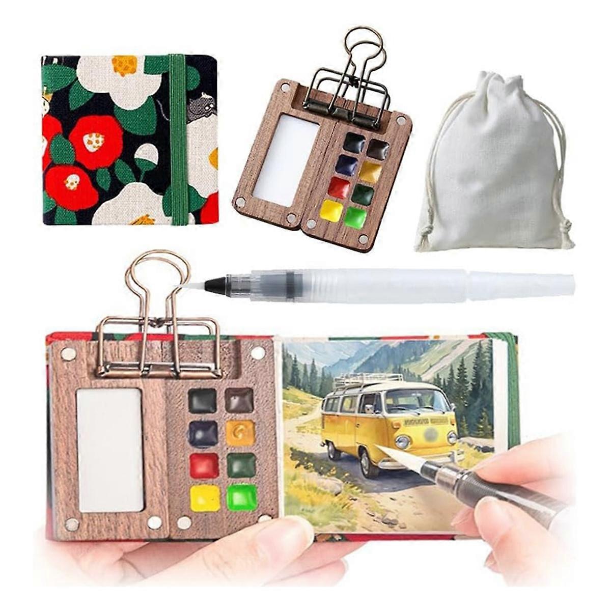 Travel Paint Palette,Mini Watercolor Paint Set,Portable Paint Palette