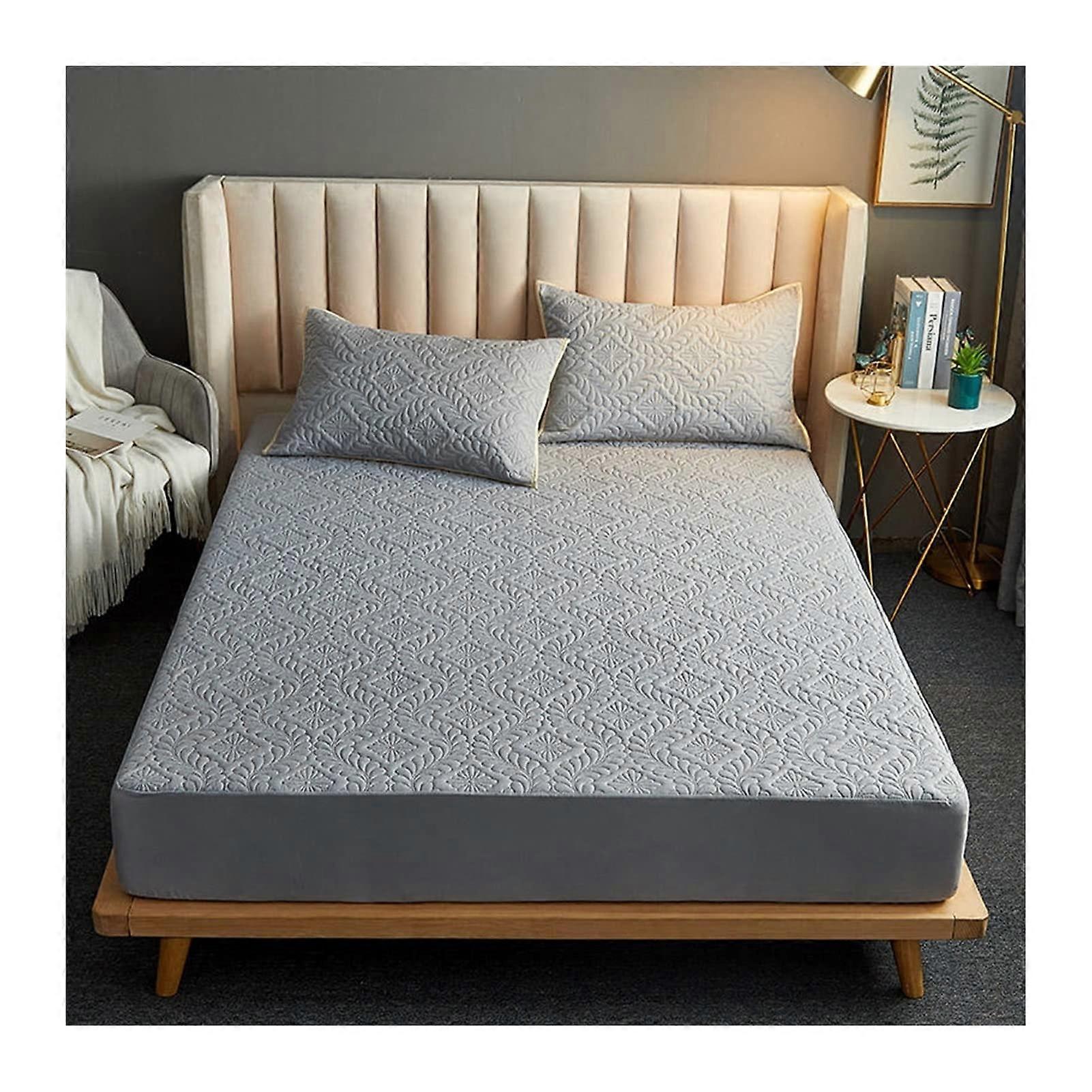 Quilted Mattress Cover With Elastic Waterproof Mattress Protector 180x200x25cm Color C