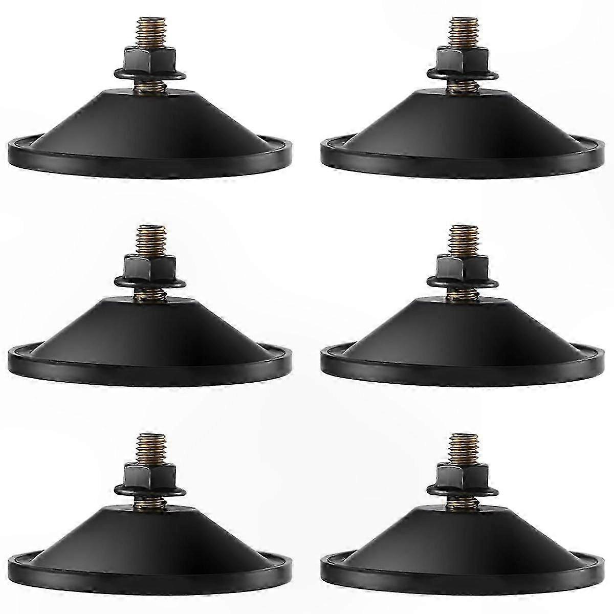 6-Pack Small Suction Cups, 2.2" Black Screw-On Window Pads for Glass Surfaces