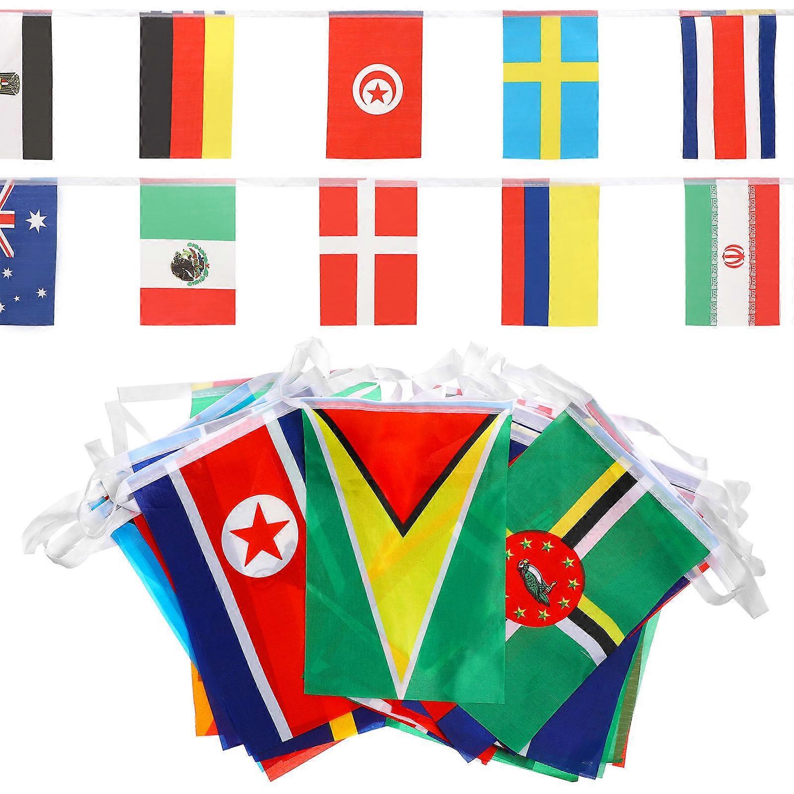 String Country Flags Hanging Decoration for Events 1000Pcs Assorted Color