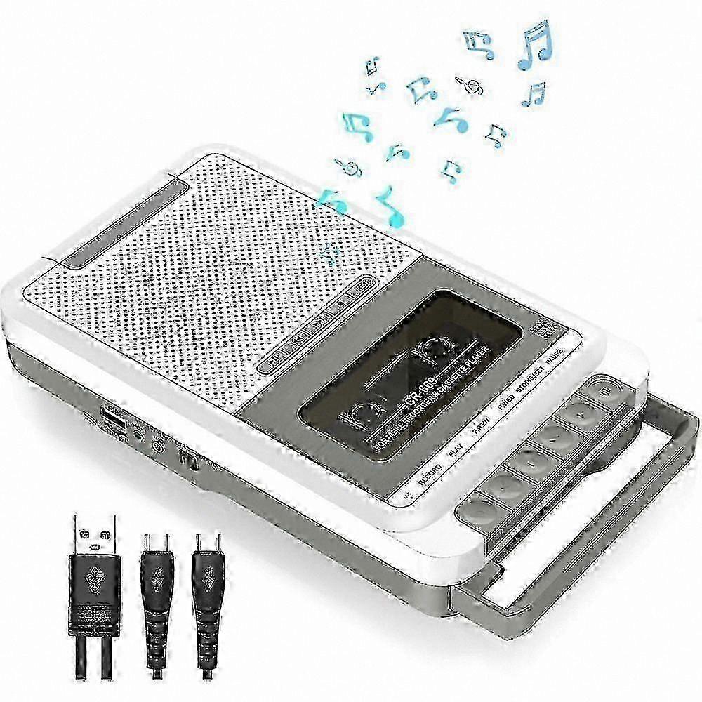Portable Cassette Player and Recorder, Convert Tapes to MP3 via USB/SD Card or PC, Record Audio with Built-in Microphone for USB/SD Storage