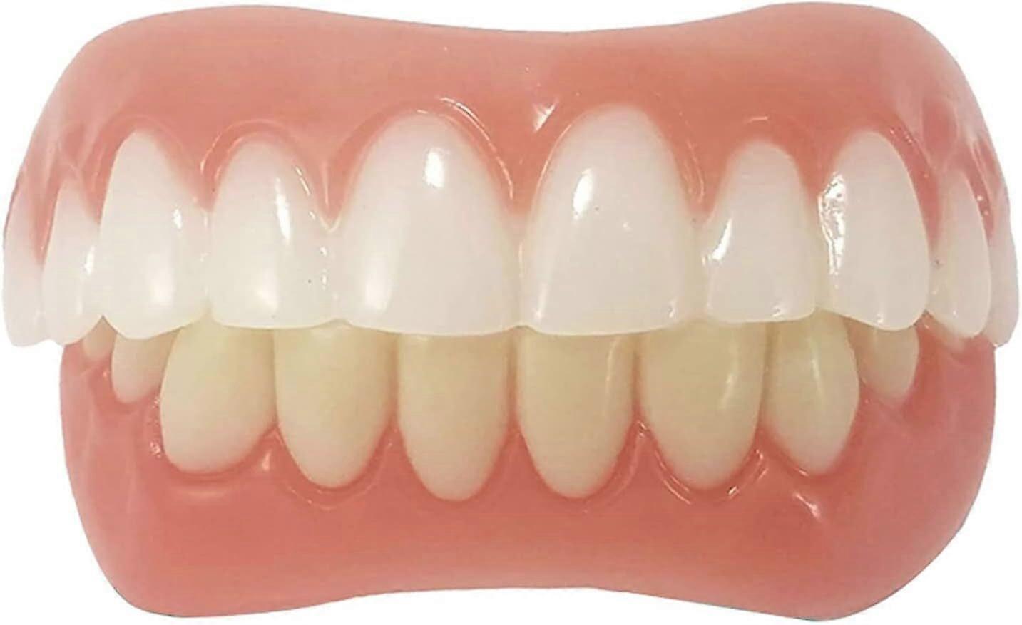 Upper and Lower Veneer, Dentures for Women and Men,Natural Shade,Fix Your Smile at Home Within Minutes(2 pcs)