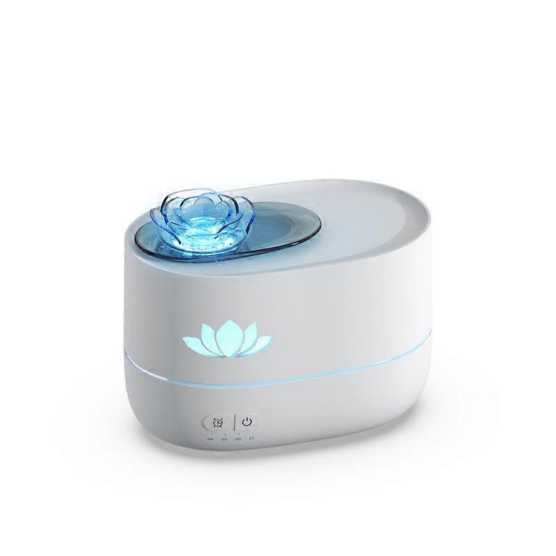 Creative Aroma Diffuser & Humidifier With 7 Hue Light Usb Intelligent Timer Delicate Mist(Lotus White) Humidifiers