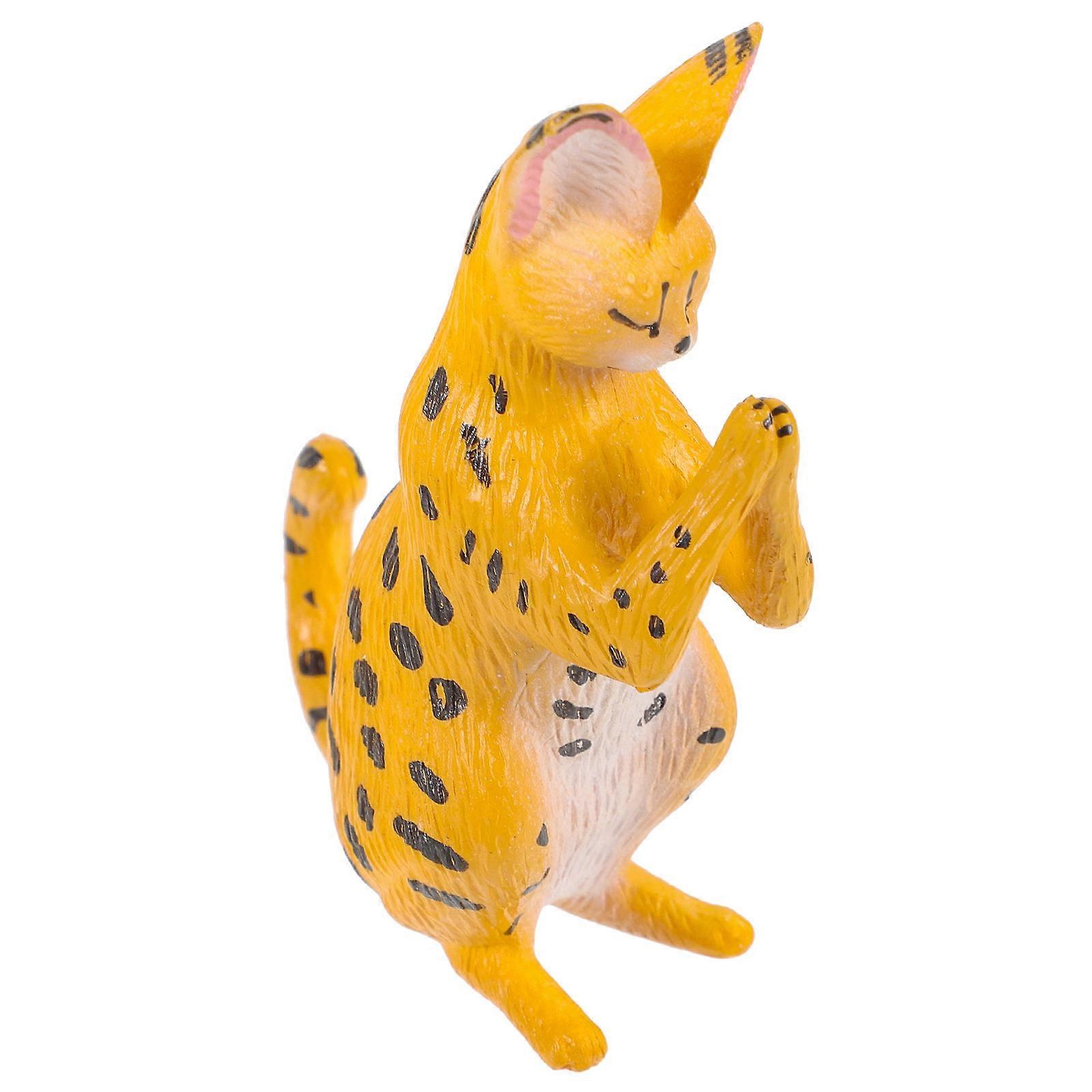Orange Cat Ornament PVC for 2Pcs Realistic Cat Desktop Figurines
