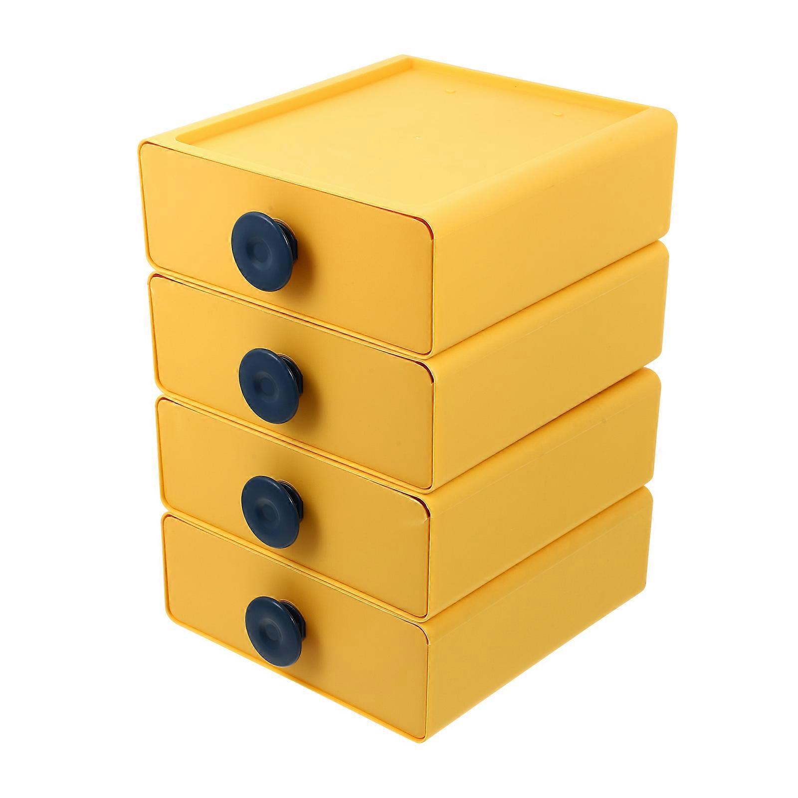 Versatile Storage Box For Home And Office Use In Yellow PP Material With Simple Design, 8 Pcs