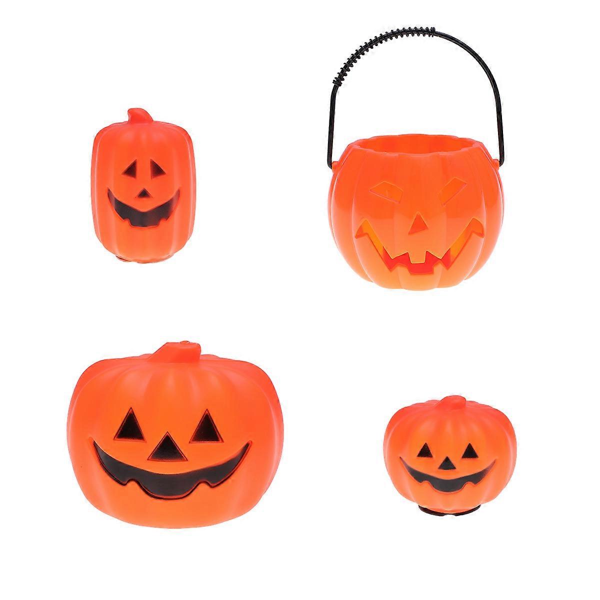Yellow Luminous Pumpkin Lamp Halloween Decoration Created For Home Bar Club 7 X 7 X 6.3 Cm Atmosphere Creation 3 Pcs