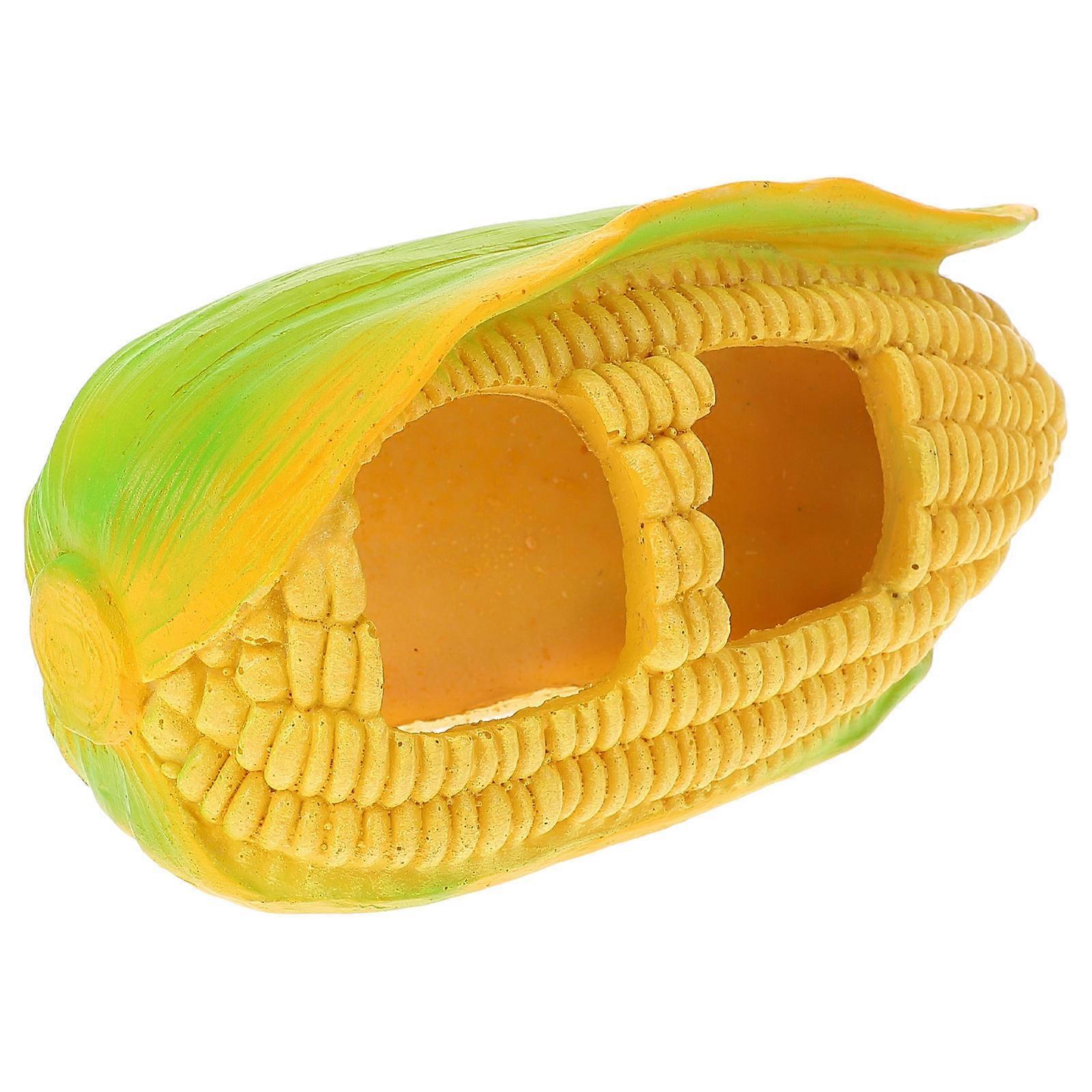 Orange Resin Reptile Hideout Corn Shape for Habitat 1Piece