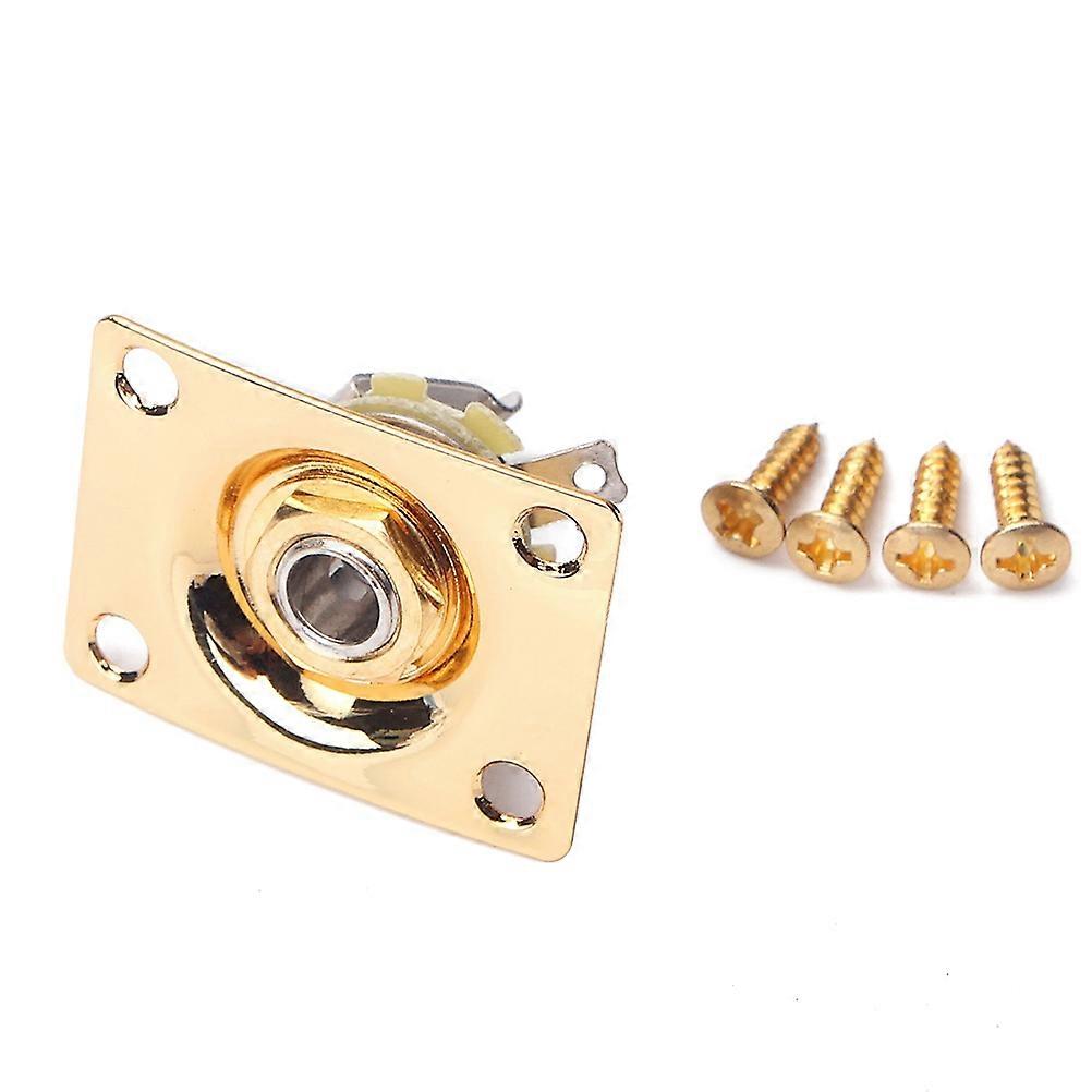 Electric Guitar Jack Plate Socket for Pickup Output 2Pcs Golden Set