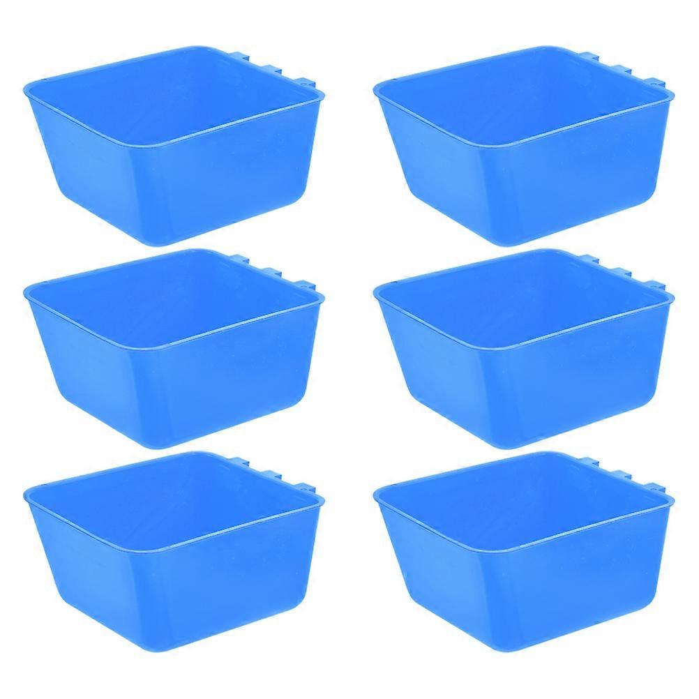Bird Feeding Bowl For Small Animals With Hanging Design Easy To Install 6Pcs Blue Plastic Suitable For Pet Diets