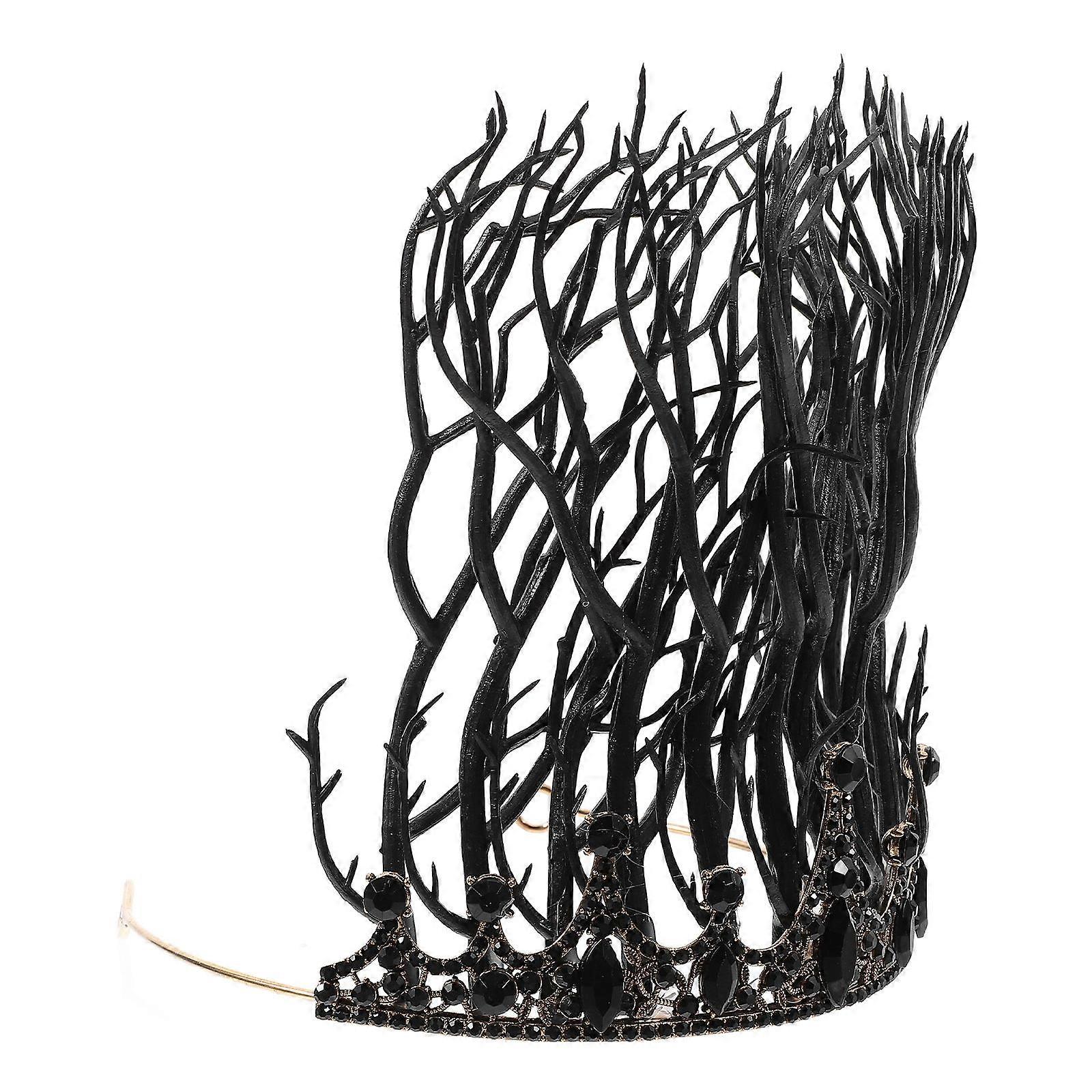 Goth Headpiece Baroque Style Branch Crown for Halloween 4Pcs Set
