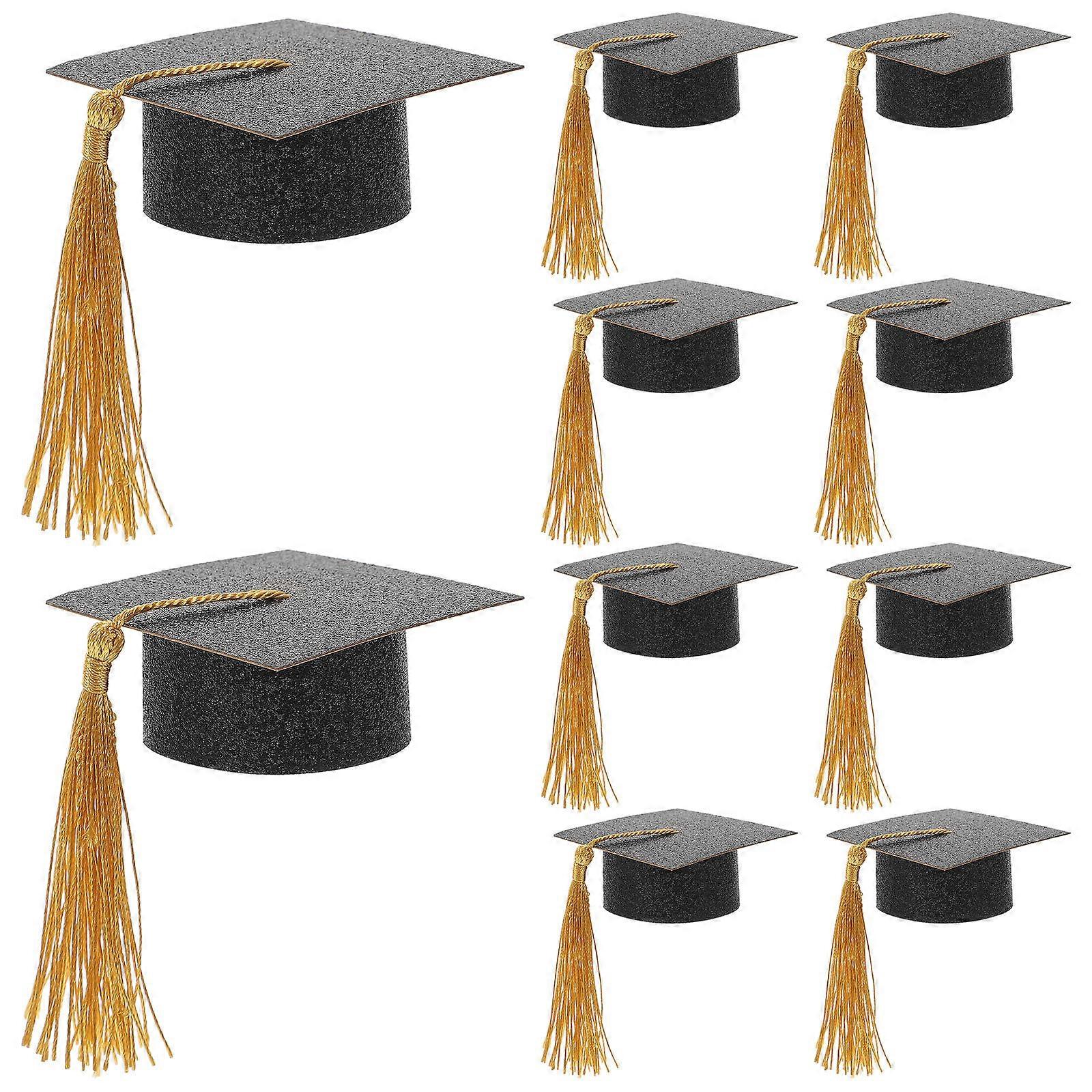 Graduation Hat Goblet Cover 50Pcs Ideal For Party Guests And Graduates In Black With Stylish Decoration Function