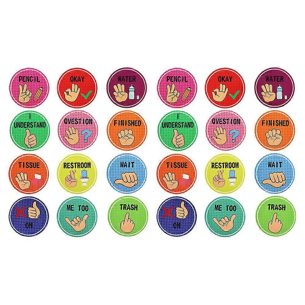 Nonverbal Communication Classroom Hand Signal Posters 48 Pcs For Kindergarten Visual Cues Teaching Tools Suitable For Inclusive Learning Environments