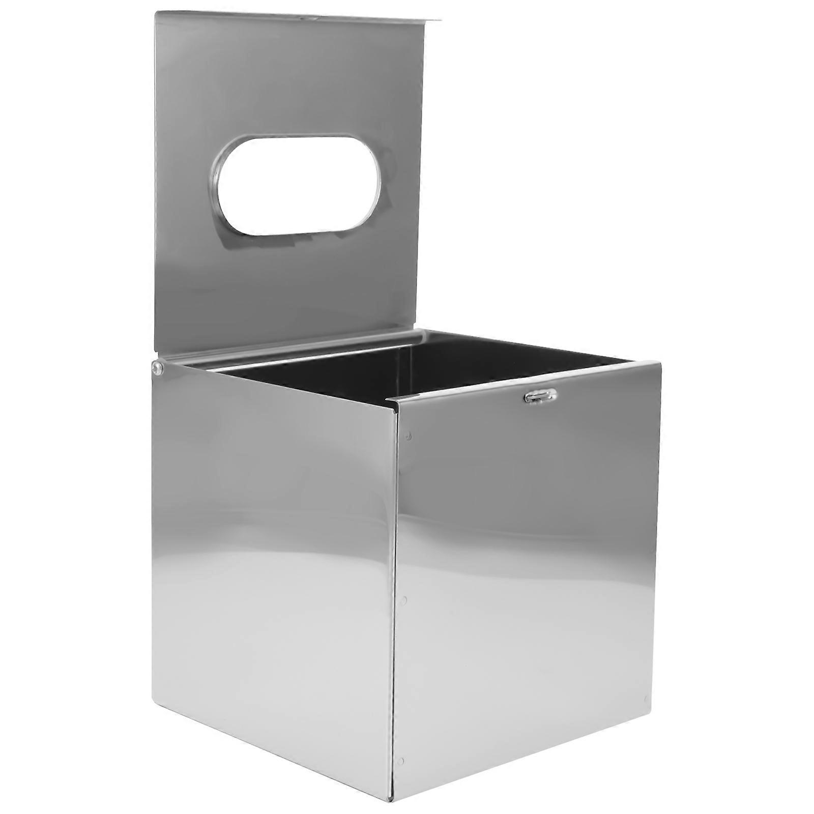 Napkin Box Electroplate Tissue Holder for Restaurant Use 1Pcs Silver