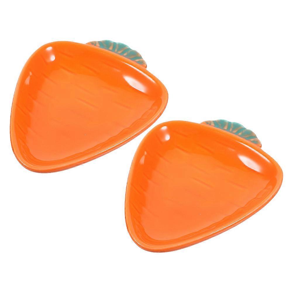 Dipping Carrot Shape Ceramic Fruit Bowl for Home Users Multi Color for 2Pcs