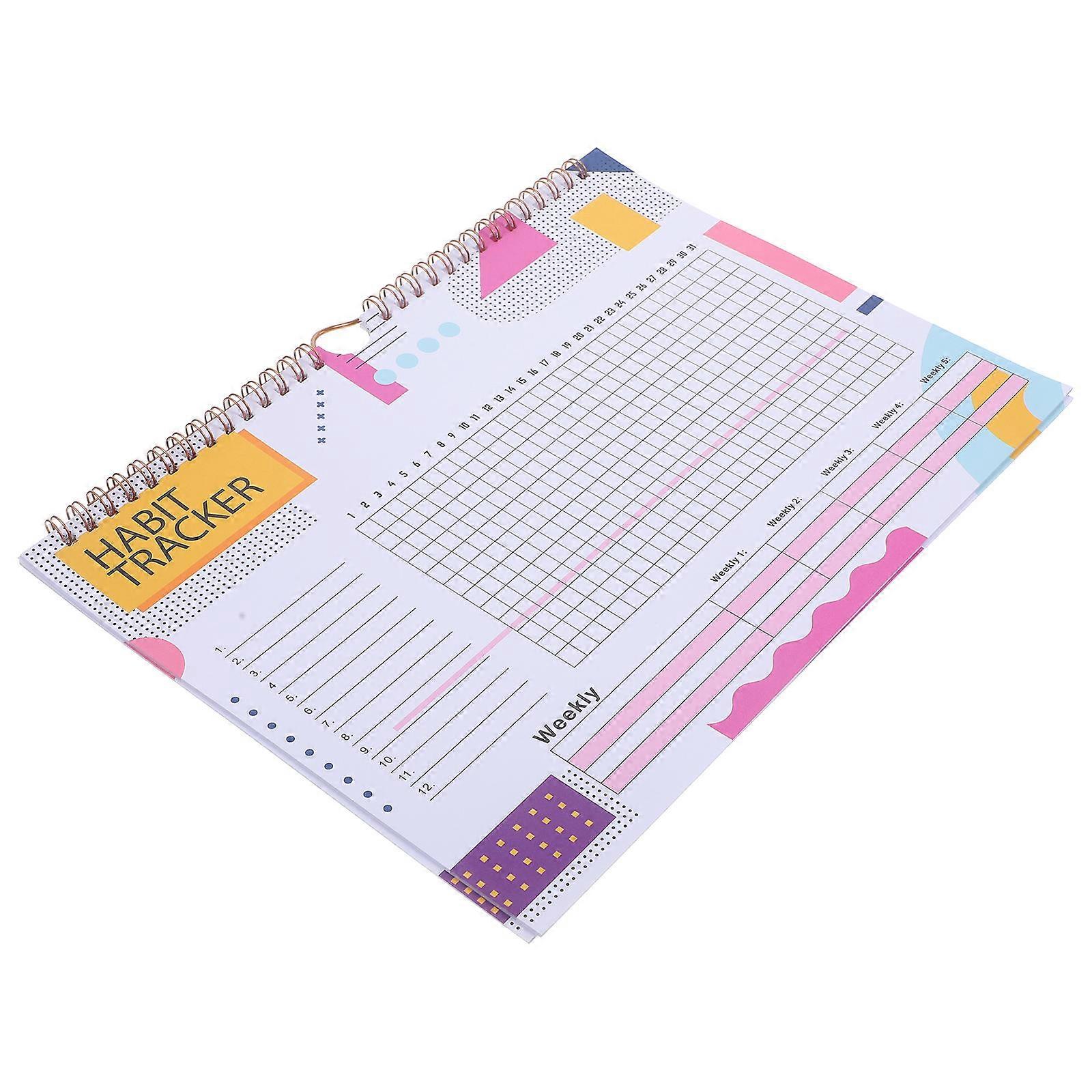 Monthly Habit Tracker Planner 5 Pcs Goal Journal For Classmates Learners Personal Planning Motivational Planning White Color
