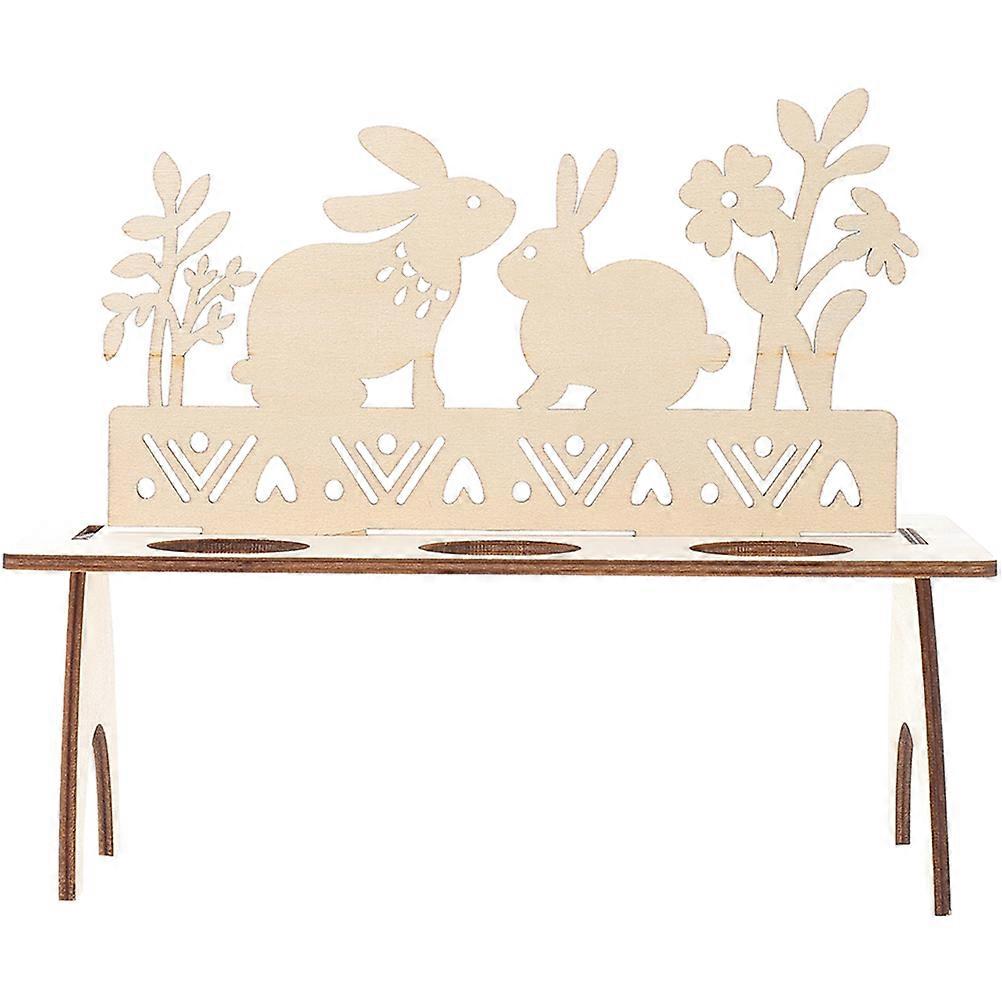 Wooden Egg Storage Container 2Pcs Featuring A Bunny Theme For Easter Celebration 20X15Cm
