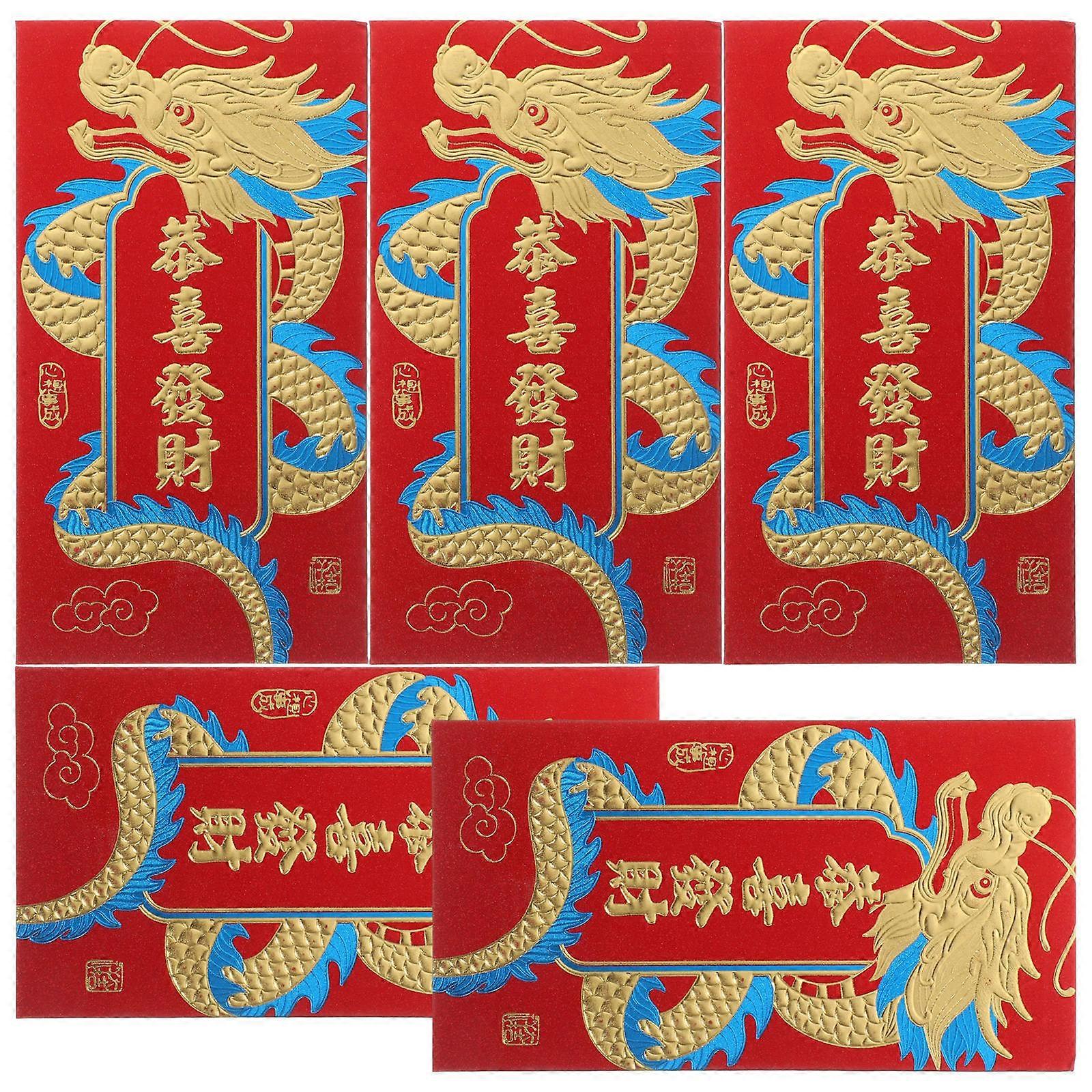 36Pcs Chinese Lucky Money Envelopes Red Envelopes Traditional Chinese Style For Chinese New Year Gift Assorted Color Gold Foil Printing