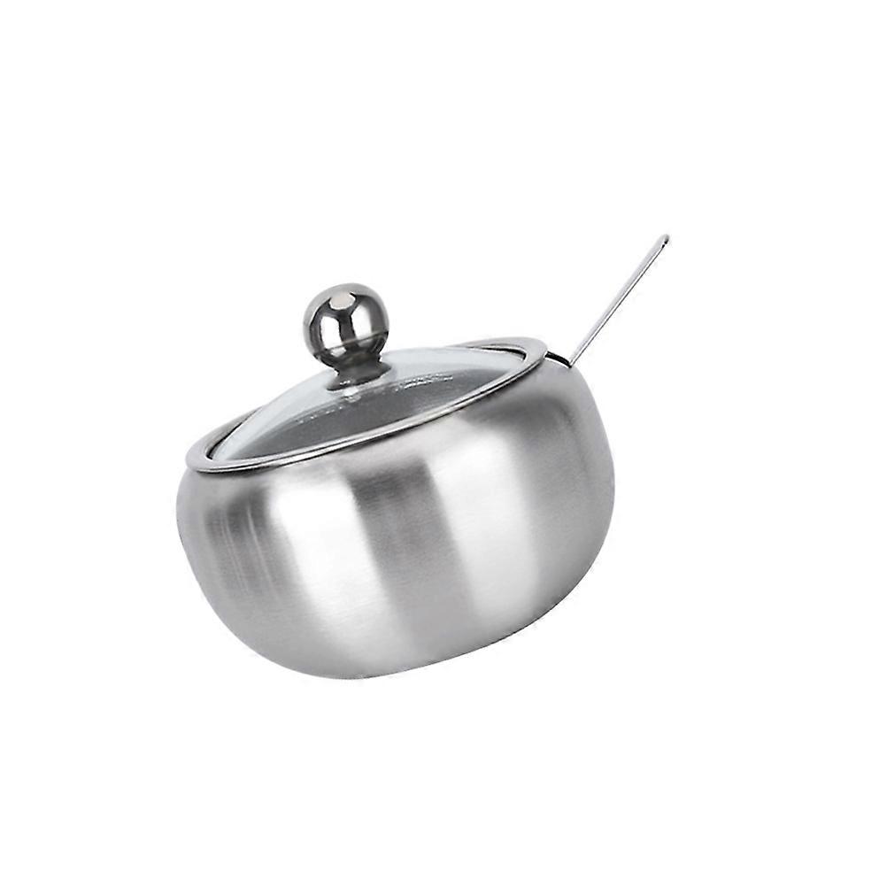 Stainless Steel Spice Jar Seasoning Box for Home Use with Lid and Serving Spoon 1Set