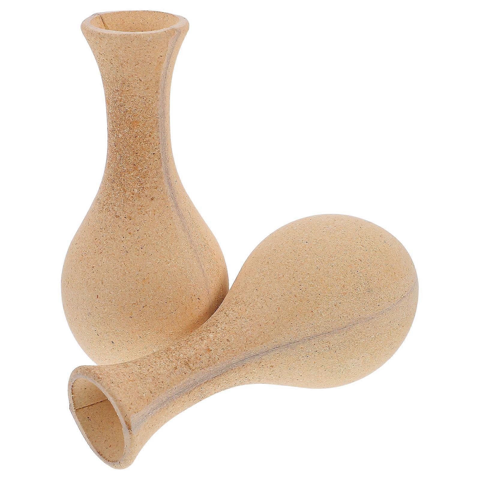DIY Wood Flower Vase for Crafting 4Pcs Unfinished Handmade Rustic Wooden