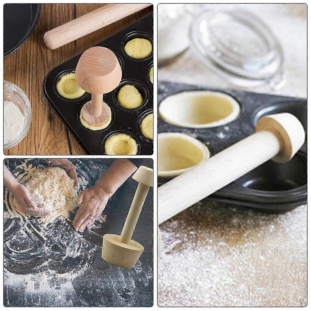 Tart Tamper Tool Mini Egg Tarts Pushers Double Side Design For Baking Home Bakers 2Pcs