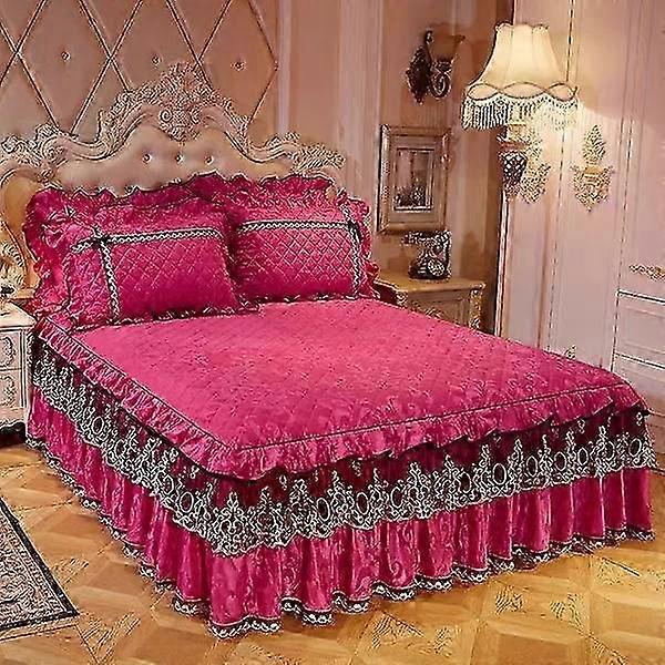Fitted Sheet Simple Comfortable Cotton Bed Sheet Cover Bedding Set 3 Pcs/set Lace Bedspread 2025