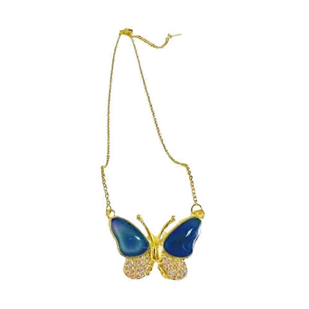Color Changing Butterfly Necklace, Magnetic Temperature-sensitive Color-changing