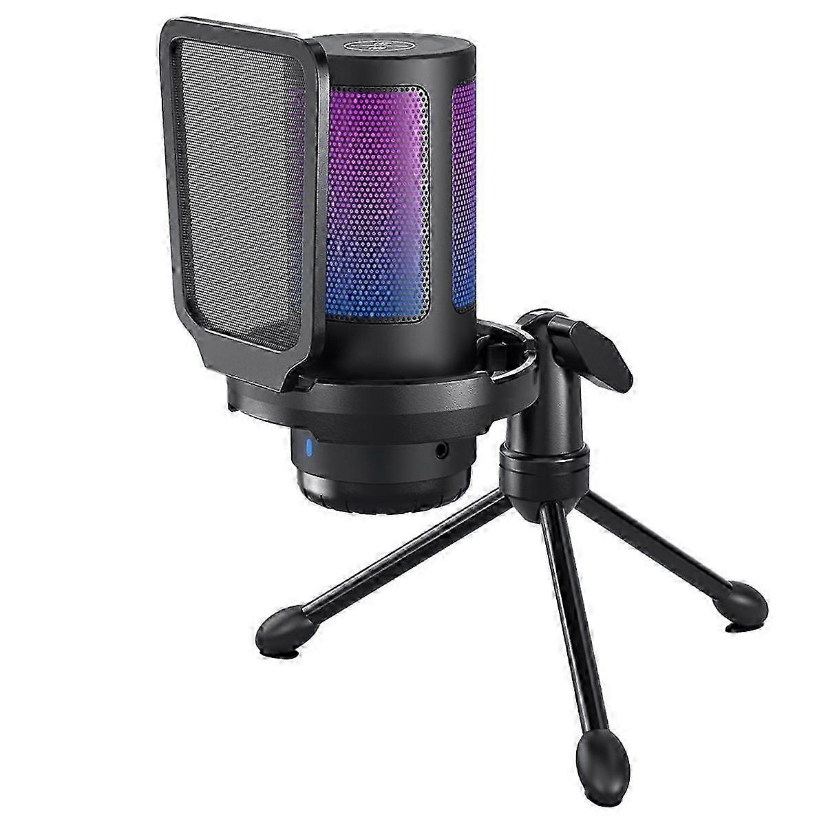 Noise Reduction Condenser Microphone with Tripod Bracket Gaming Streaming Microphone Shock Mount fo