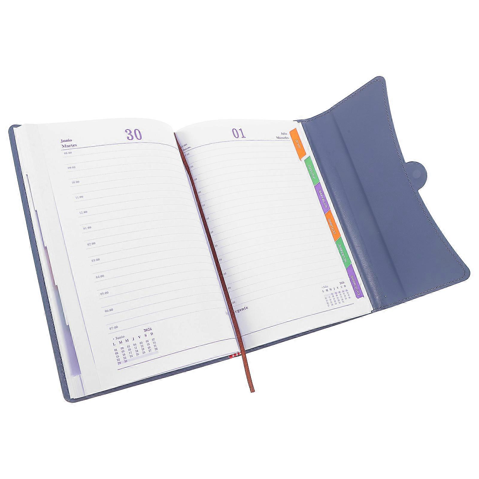 Task Planner Notebook for Writing Use 2Pcs A5 PU Grey Organizer