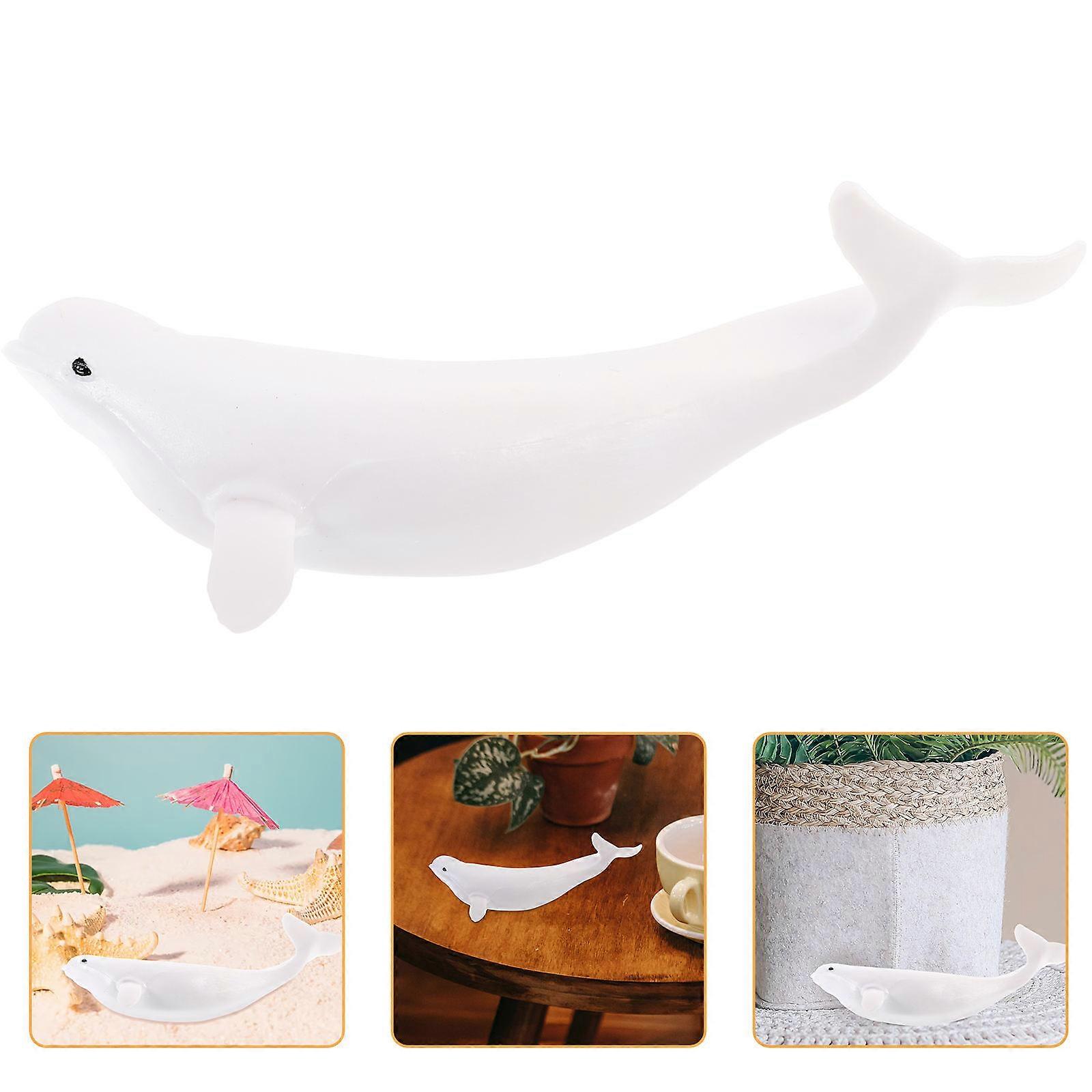 Lifelike Whale Figurines 2Pcs Simulation Animal Model Imagination Development For Nursery Room Marine Style Decor
