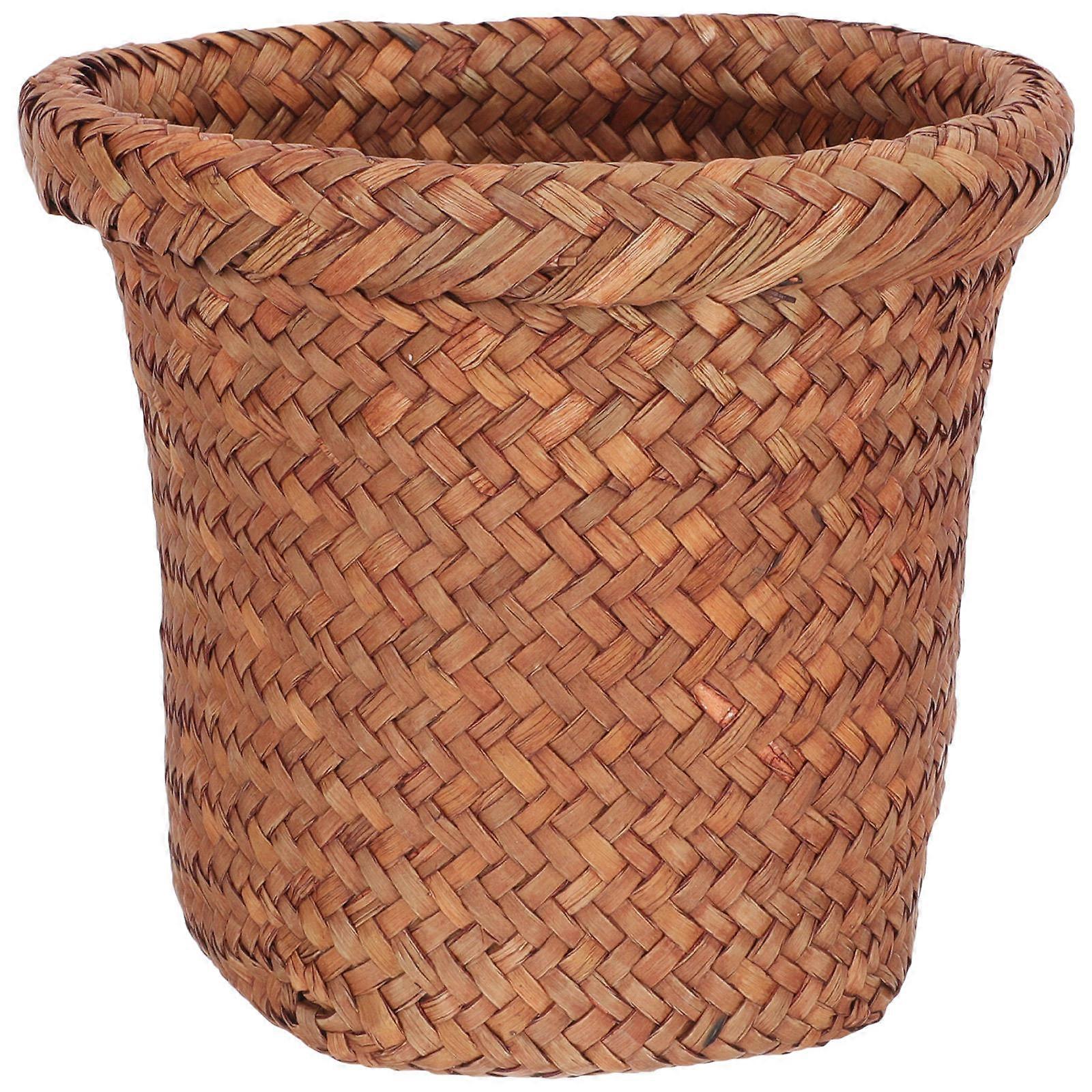 Compact Trash Basket For Multiple Scenes 17.5x14.6cm Coffee Color Household Usage 3Pcs Practical Accessory