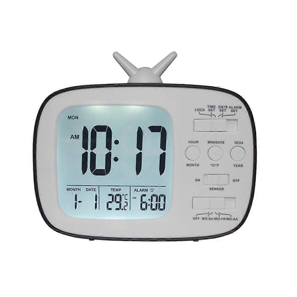 Lovely Alarm Clock Electronic Clock for Timekeeping 2Pcs Black Bedside