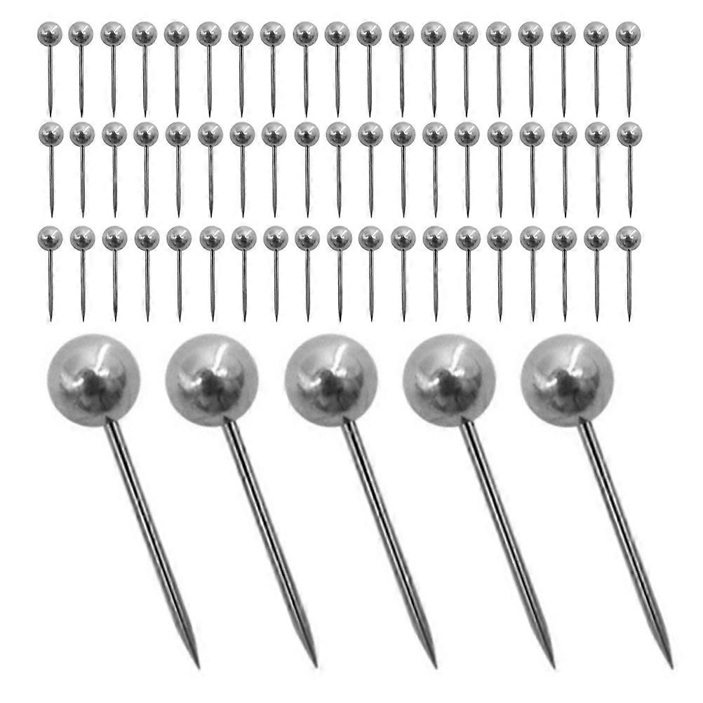 500Pcs Office Soft Cork Board Pins Silver Map Tacks for Home Use