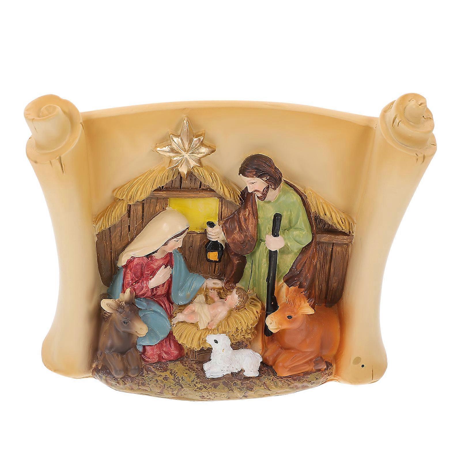 Statue Resin Nativity Scene Crafts Decoration 4Pcs