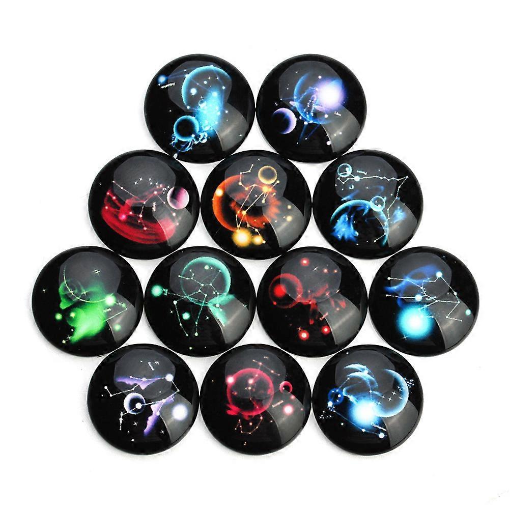 Glass Snap Charm Pattern Glass Cabochons For Artists And Crafters Mixed Color 20mm 20Pcs