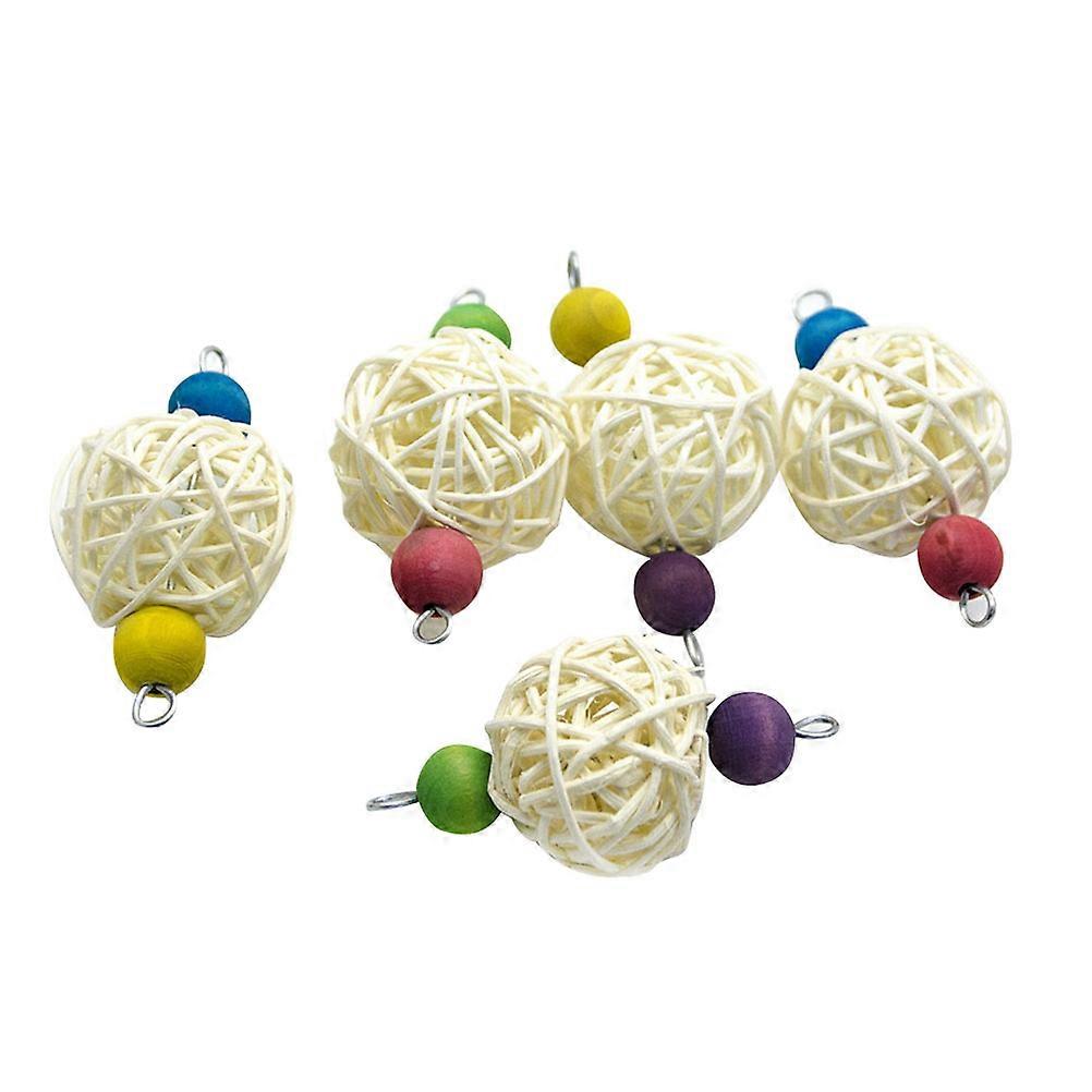 Toy 10Pcs For Small Birds Exploring Playtime Round Shape Hanging Fun