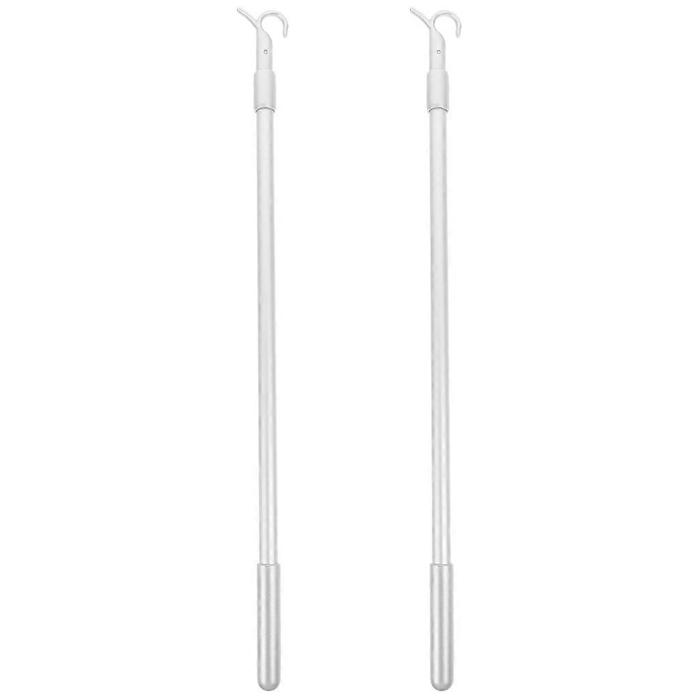 8 Pcs White Curtain Pull Wand Adjustable Length Rod For Support Of Heavy Curtains And Easy Installation