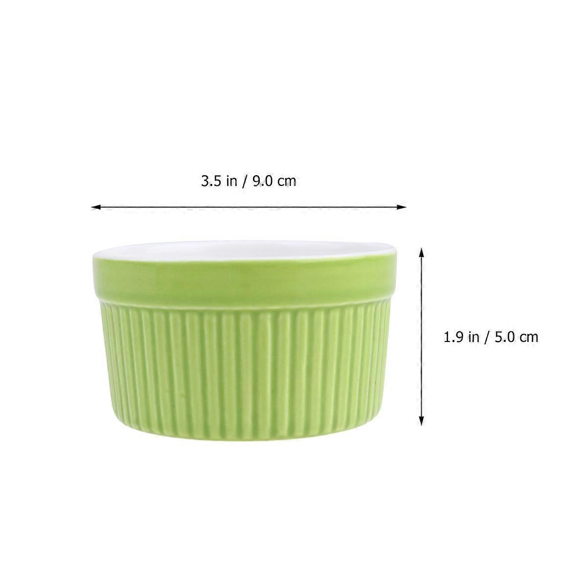 Green Ceramic Baking Bowl 5Pcs Set for Kitchen Use High Temperature Resistant