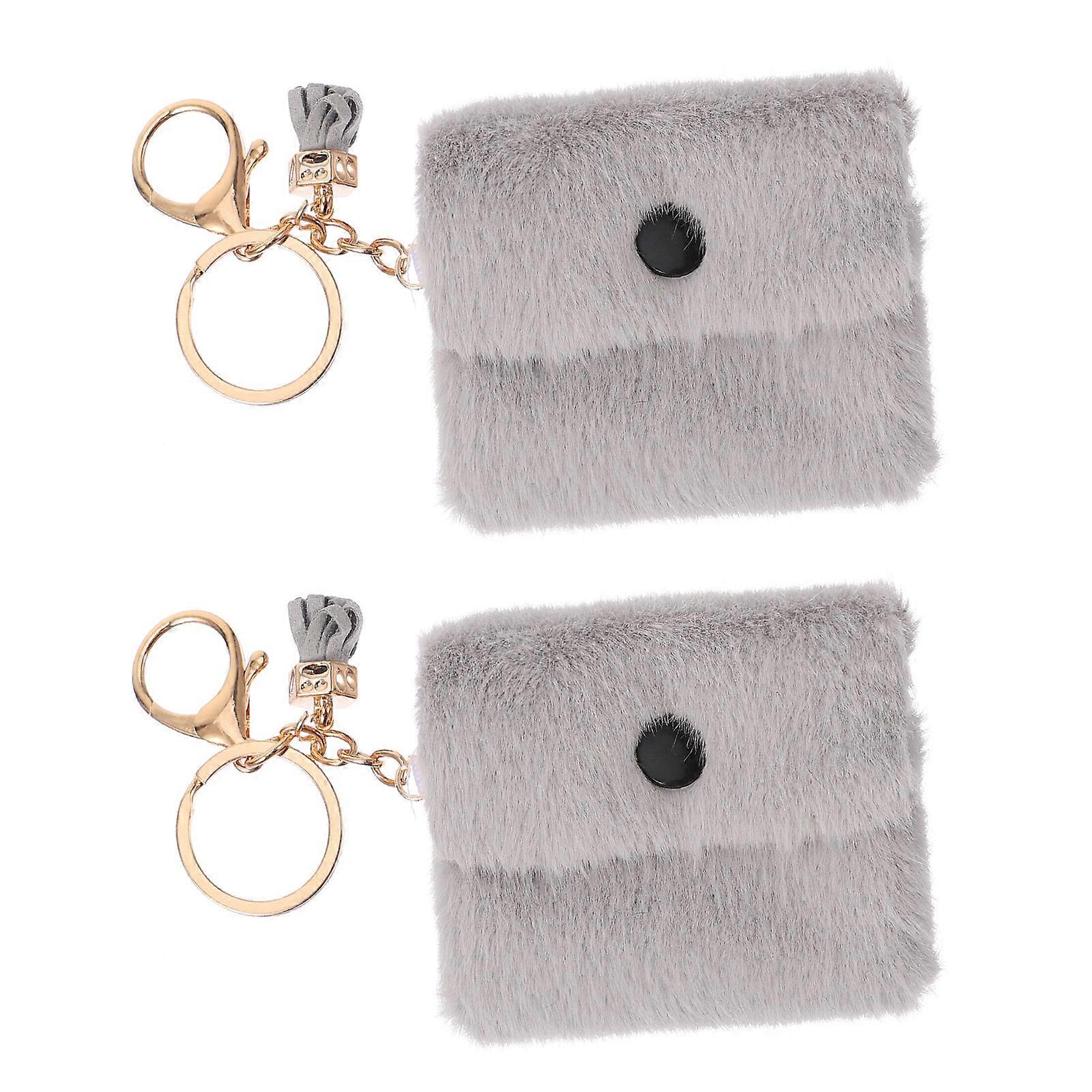 Fashionable Mini Bag Key Holders For Car Keys And Wallets In Grey With Decoration Functionality 4 Pcs