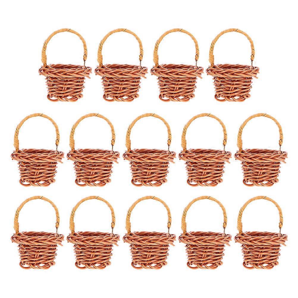 Flower Basket Mini Woven Basket for Storage 70Pcs Handheld Rustic Decor Props