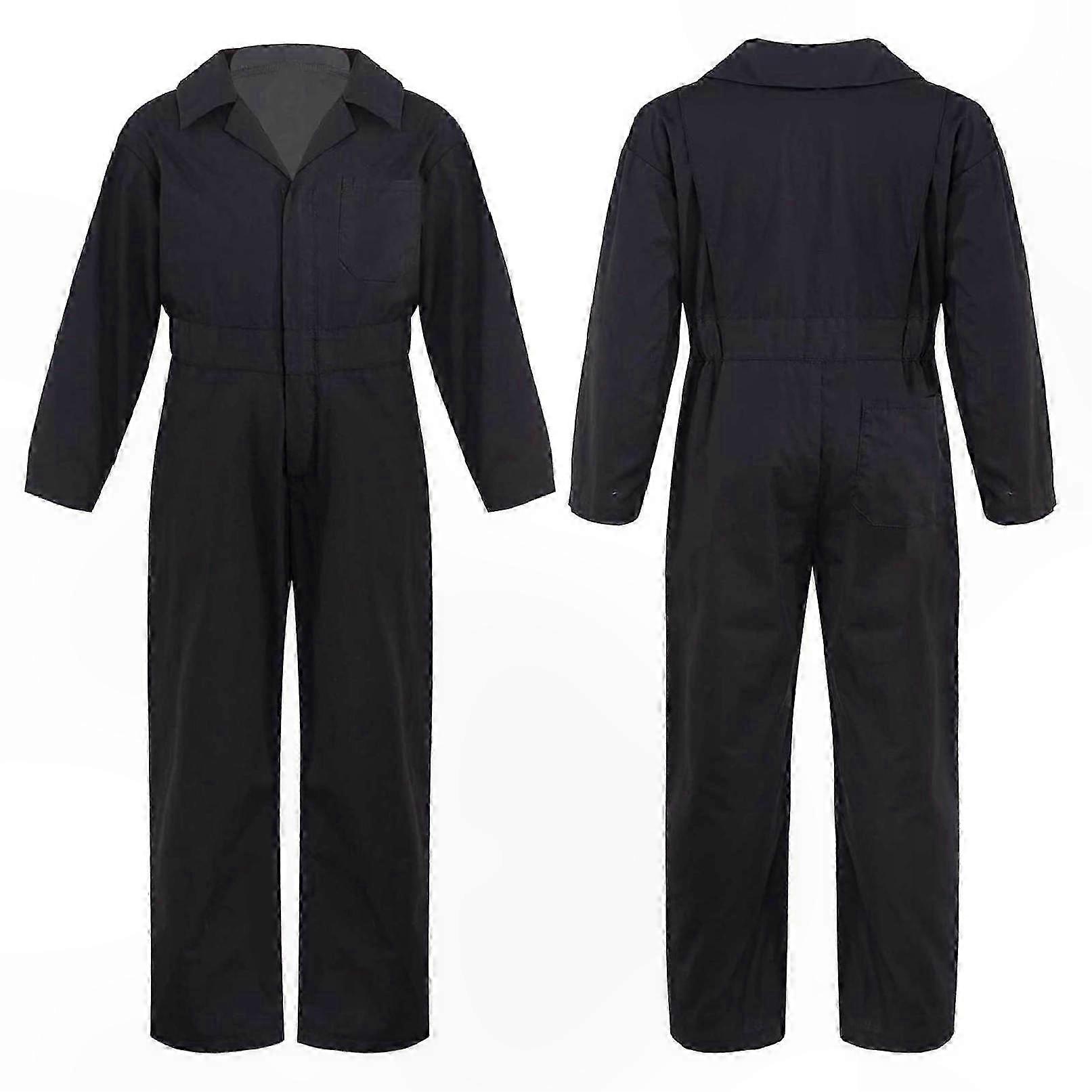 Children's Long Sleeve Jumpsuit with Zipper Front and Mechanic Design for Dress-Up and Play