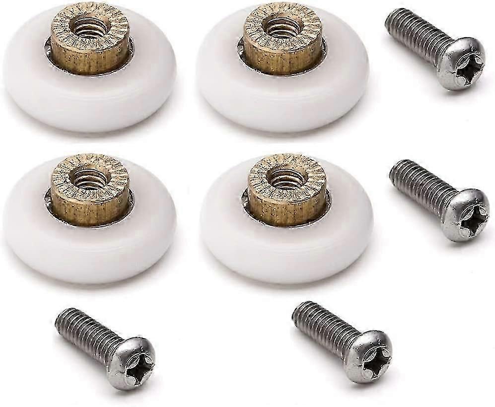 Set Of 4 Replacement Rollers For Sliding Shower Door With M4 Screws Diameter 19 Mm