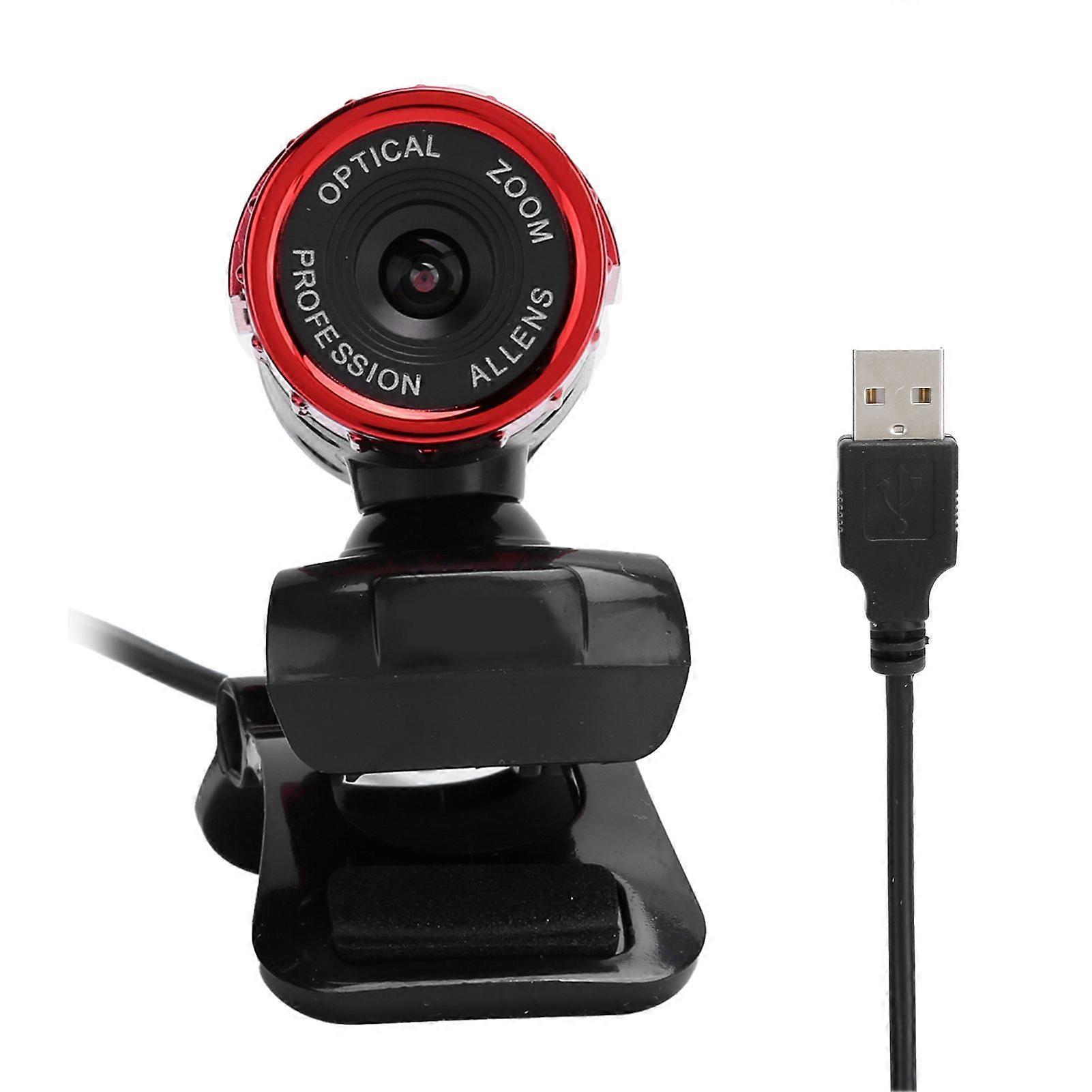 HXSJ S9 Web Digital Camera Rotatable Webcam 1080P Manual Focus BuiltIn Microphone for Windows Android TV(Red )